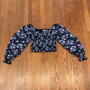 Katie J NYC Chloe Smocked Top Girls Tween Medium Excellent Condition